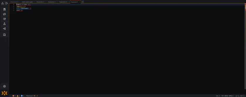 Four statements — static import, dynamic import, with block, and top-level await — each underlined with a different severity