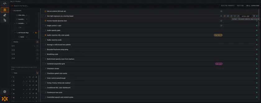 Earlier beta Library row showing the now-retired green Verified badge and tooltip