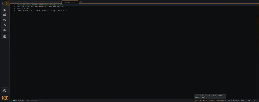 A pinned tab keeps its target: the status bar states the full path in amber, the tab title follows it, and Apply lights up.