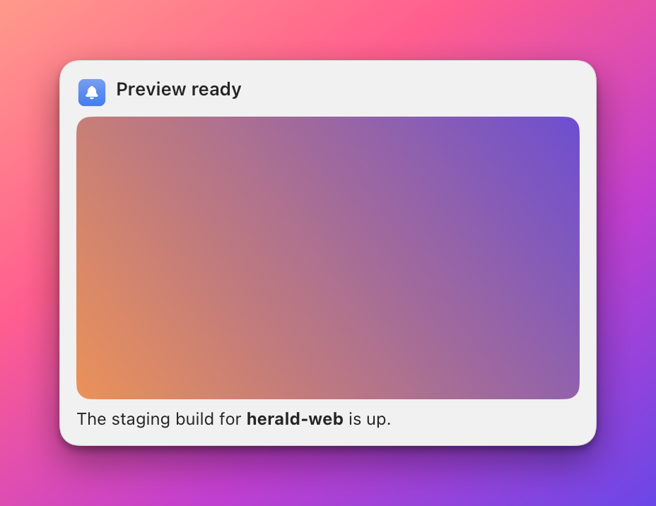 A banner with the app icon and title above a wide picture and a line of body text