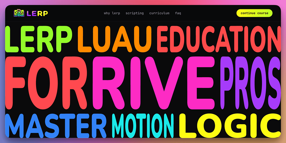 LERP — Luau Education for Rive Professionals